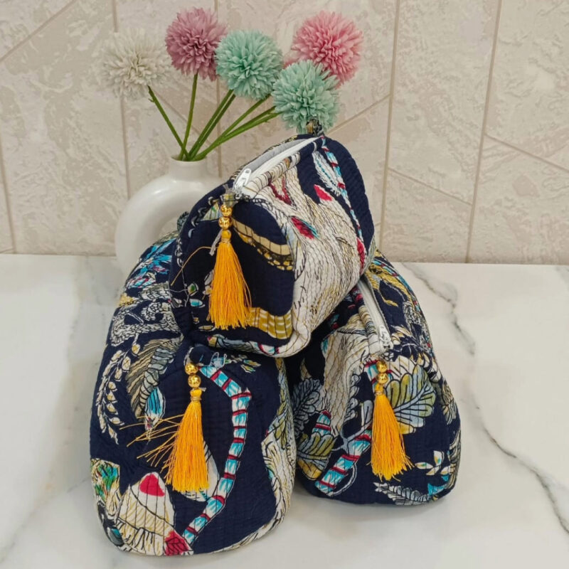 Cosmetic pouches - set of 3 with waterproof lining - Image 2