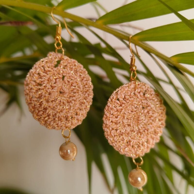 Orange Crochet Earrings