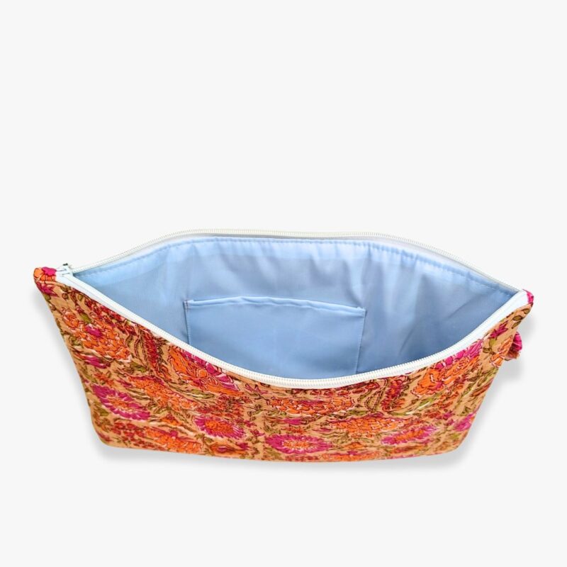 Quilted Laptop Sleeve – Floral Orange - Image 3