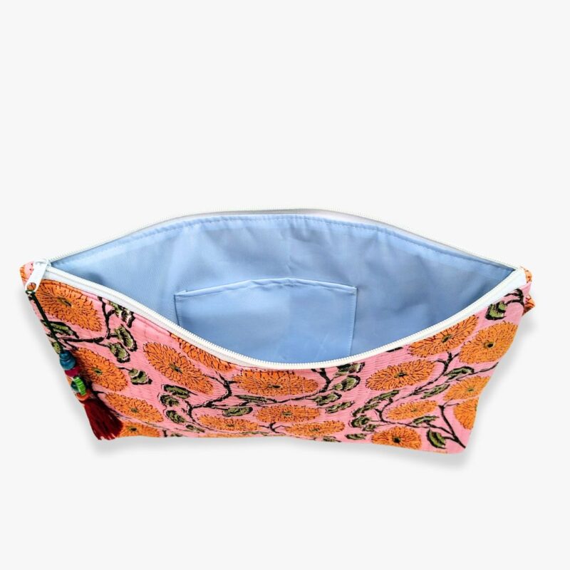 Quilted Laptop Sleeve – Orange Floral - Image 6