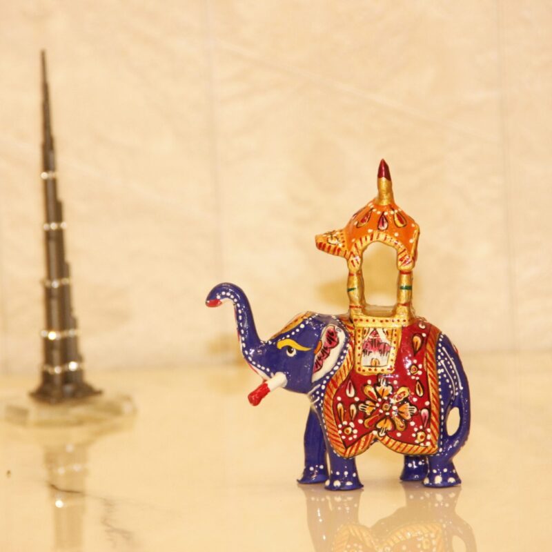 Meenakari Chariot Elephant 4" - Image 2