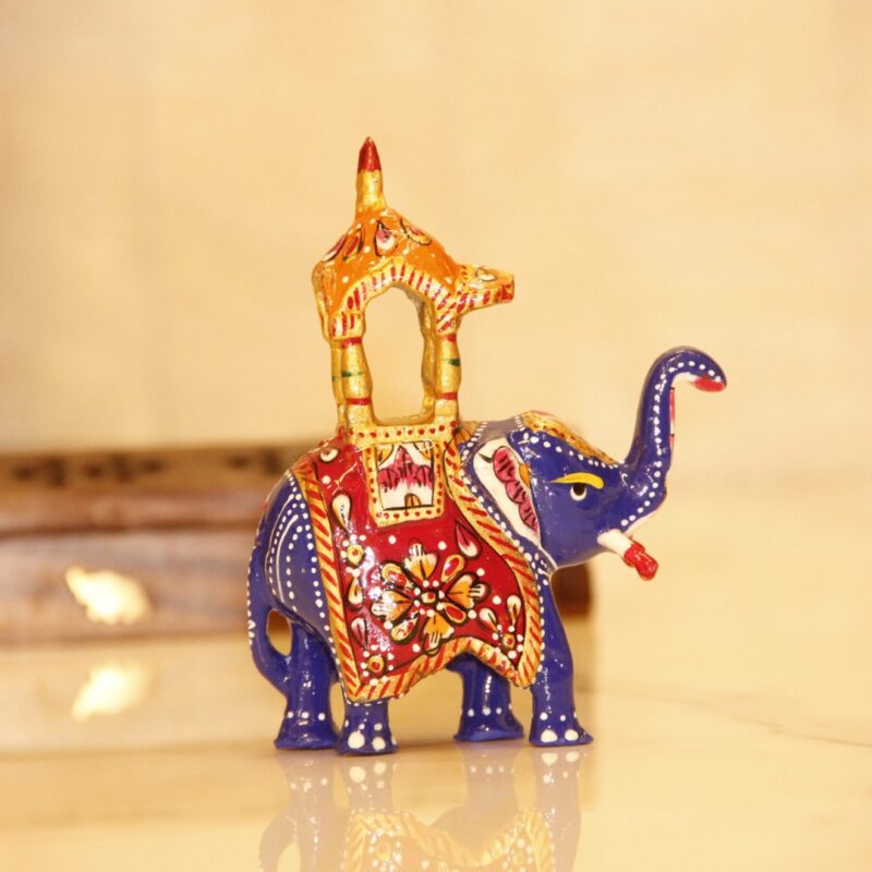 Meenakari Chariot Elephant 4" - Image 3