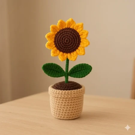 crochet-sunflower-pot